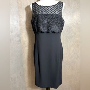 Donna Morgan Black Beaded Sheer Cocktail Dress 12